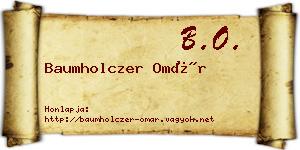 Baumholczer Omár névjegykártya